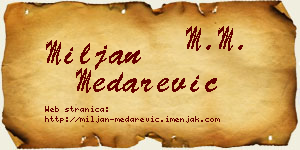 Miljan Medarević vizit kartica